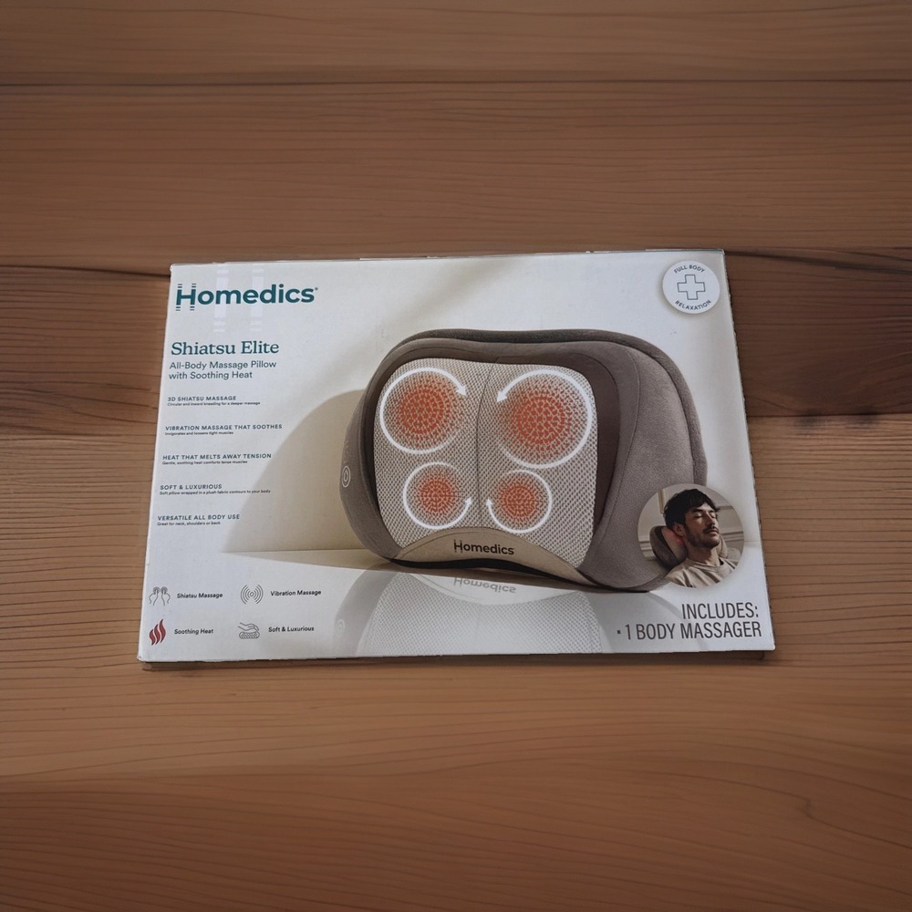 HoMedics SP-100HB Shiatsu Elite 3D Shiatsu & Vibration Massage Pillow w/Heat